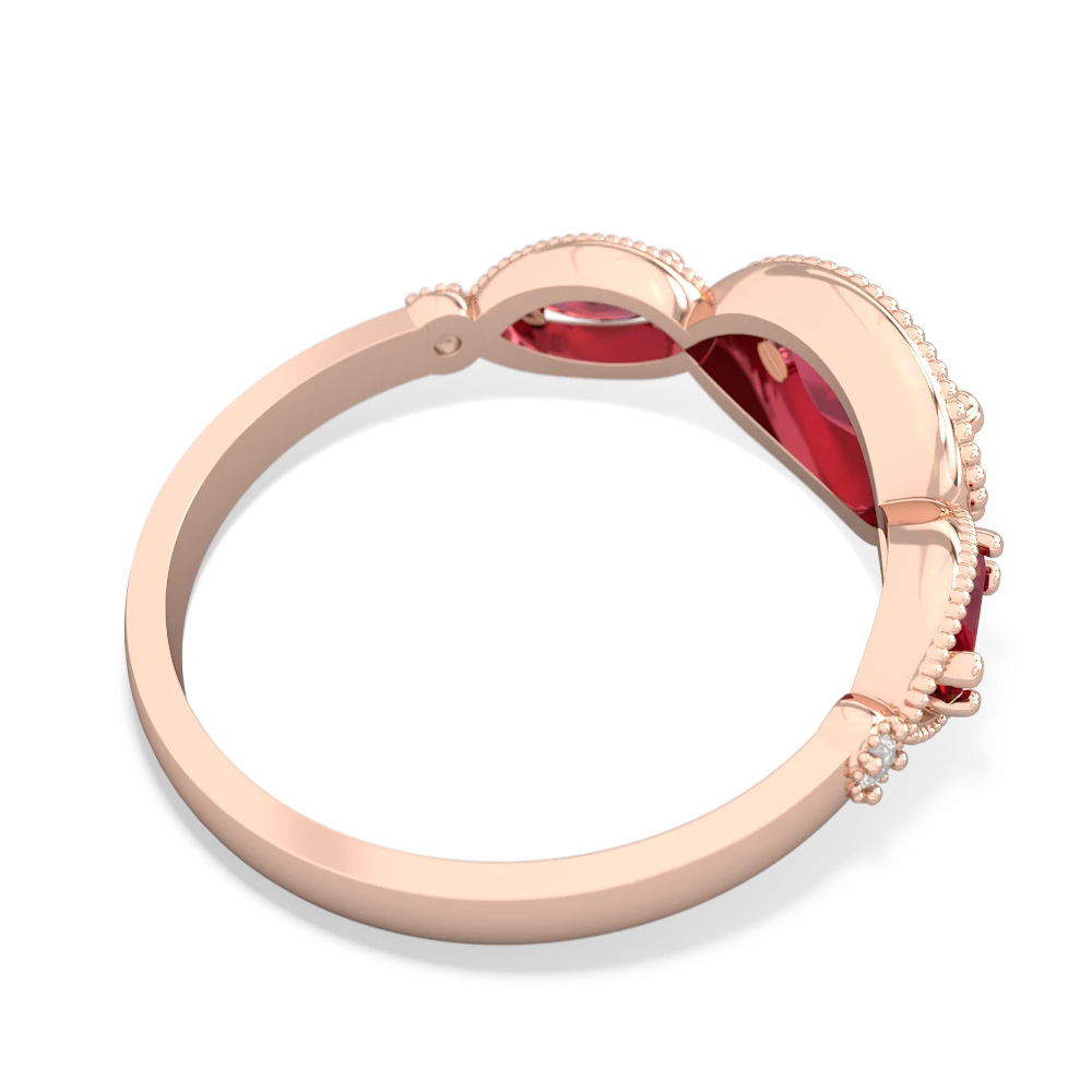 Ruby Milgrain Marquise 14K Rose Gold ring R5700