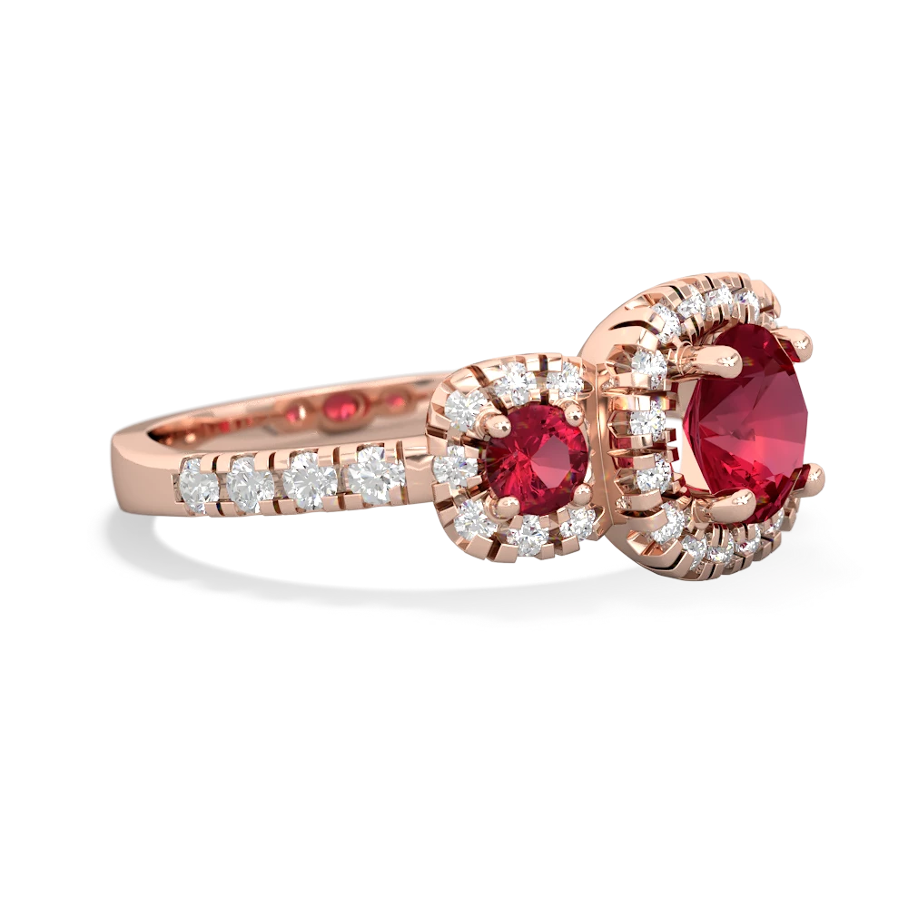 London Topaz Regal Halo 14K Rose Gold ring R5350