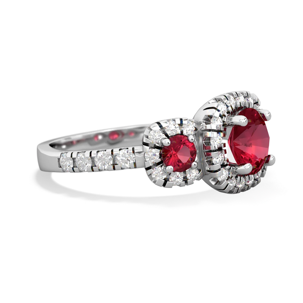 Pink Tourmaline Regal Halo 14K White Gold ring R5350