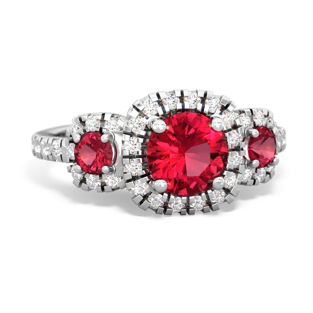 Pink Tourmaline Regal Halo 14K White Gold ring R5350