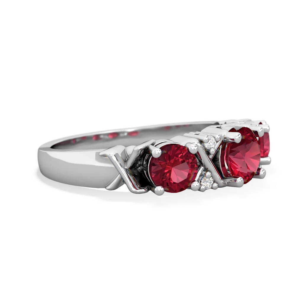 Pink Tourmaline Hugs And Kisses 14K White Gold ring R5016