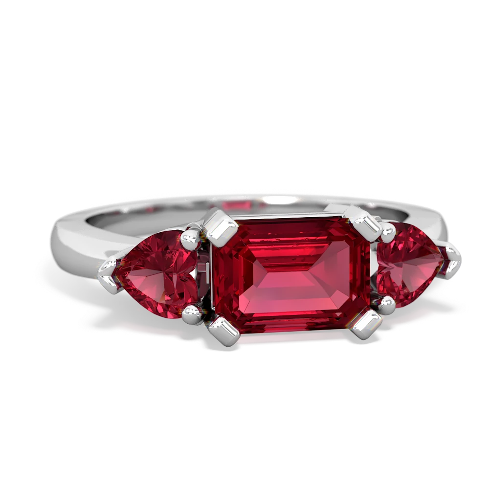 Asscher Cut Burmese Ruby Fancy Colour Diamond Ring | BADA