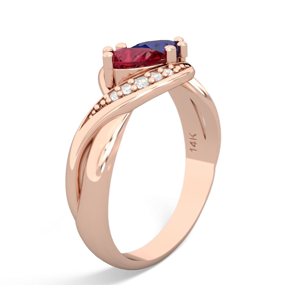 Lab Ruby Summer Winds 14K Rose Gold ring R5342