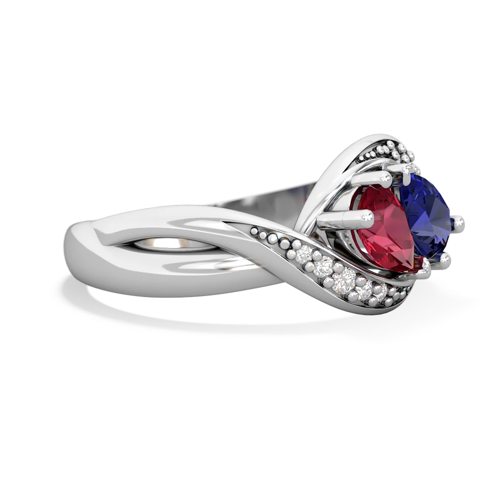 Lab Ruby Summer Winds 14K White Gold ring R5342