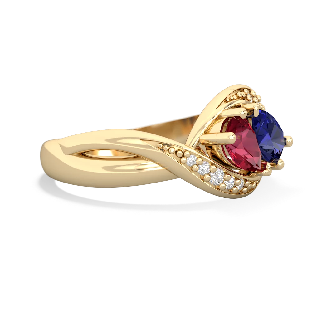 Lab Ruby Summer Winds 14K Yellow Gold ring R5342