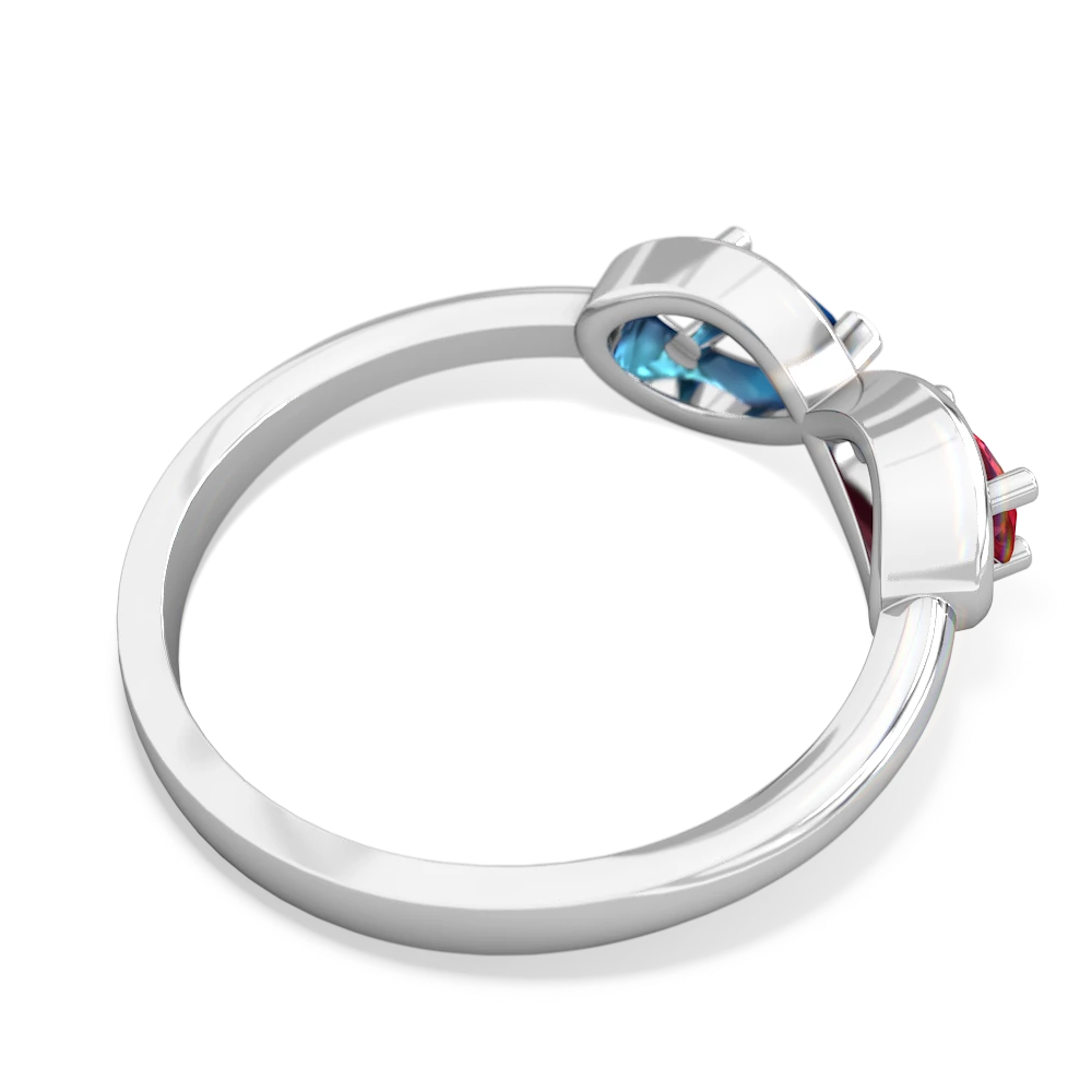 Lab Ruby Infinity 14K White Gold ring R5050