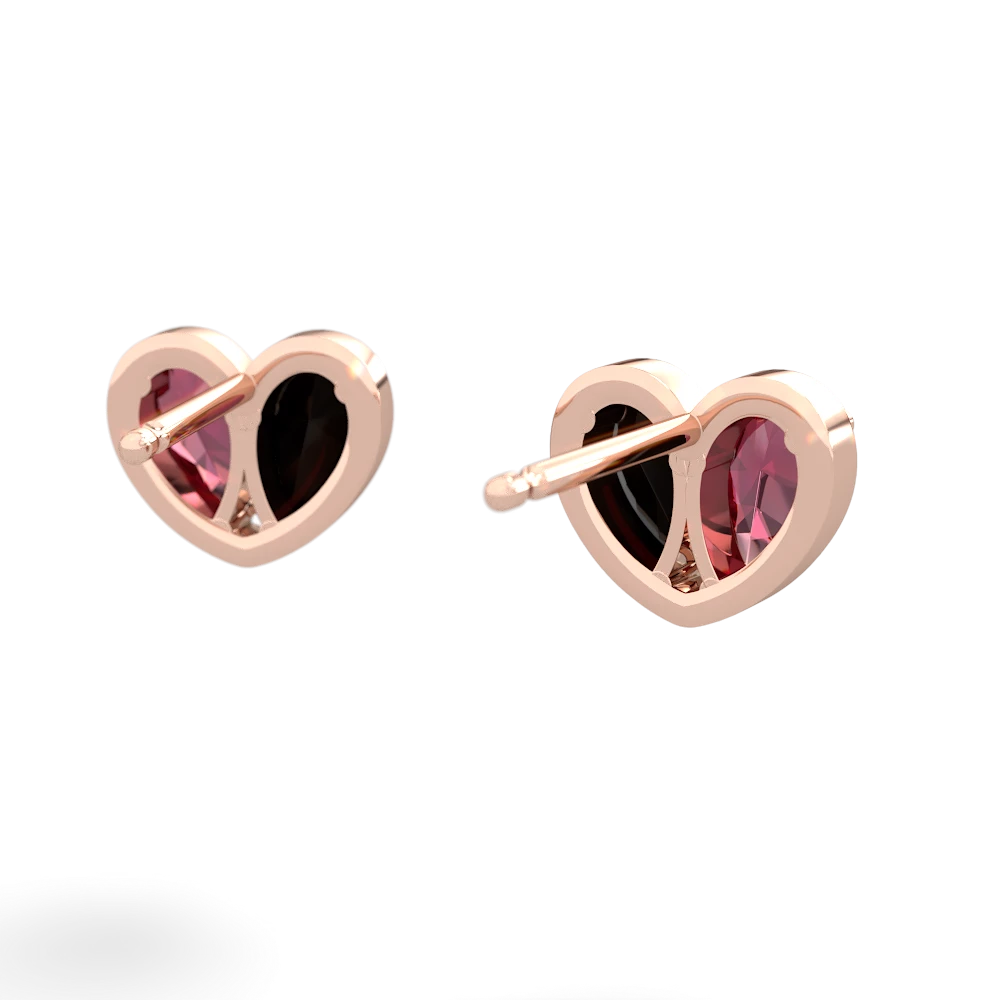 Lab Ruby 'Our Heart' 14K Rose Gold earrings E5072