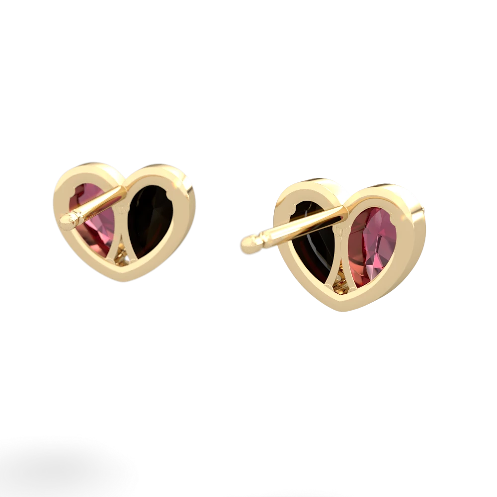 Lab Ruby 'Our Heart' 14K Yellow Gold earrings E5072