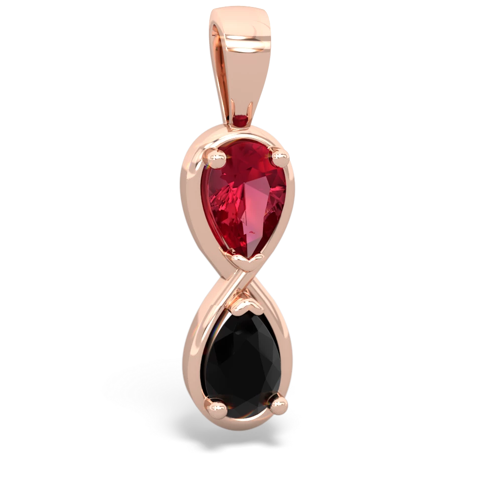 Lab Ruby Infinity 14K Rose Gold pendant P5050