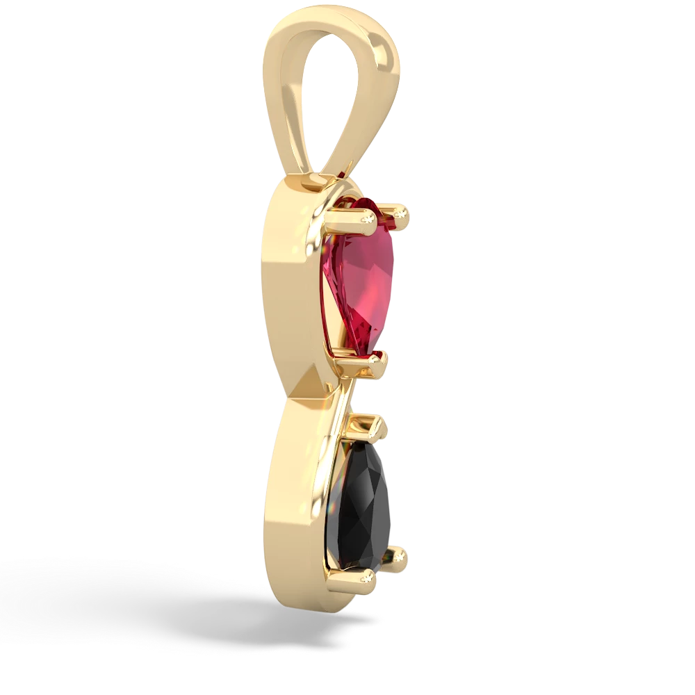 Lab Ruby Infinity 14K Yellow Gold pendant P5050