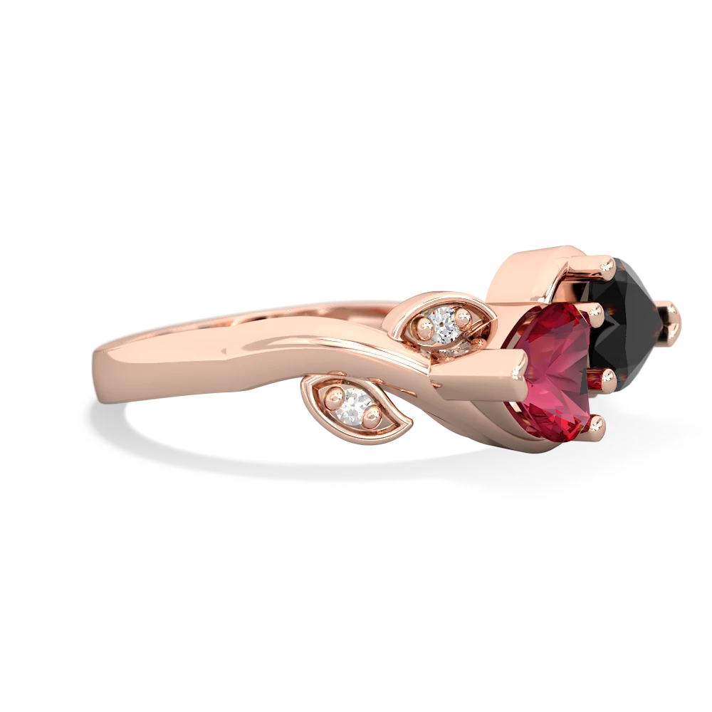 Lab Ruby Floral Elegance 14K Rose Gold ring R5790