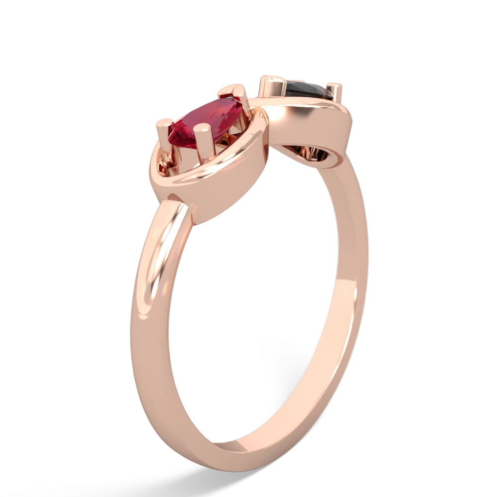 Lab Ruby Infinity 14K Rose Gold ring R5050