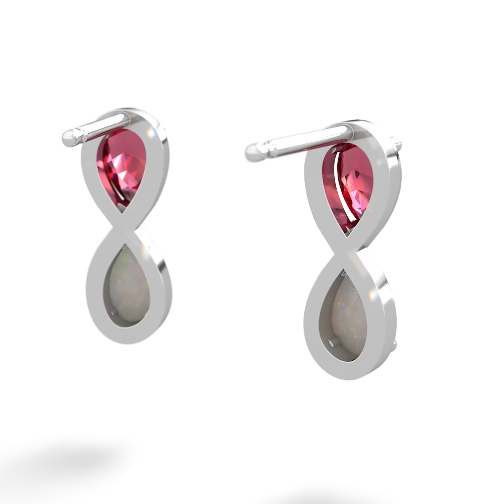 Lab Ruby Infinity 14K White Gold earrings E5050