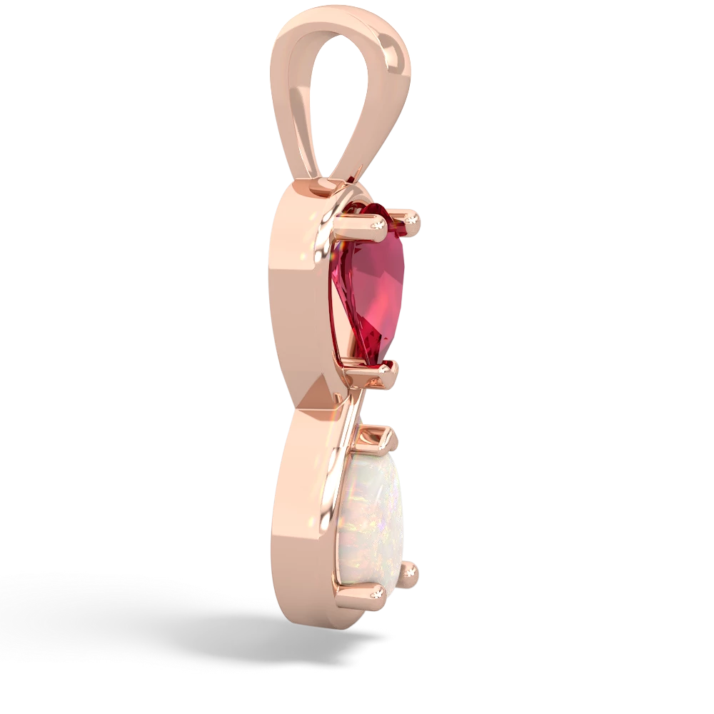 Lab Ruby Infinity 14K Rose Gold pendant P5050