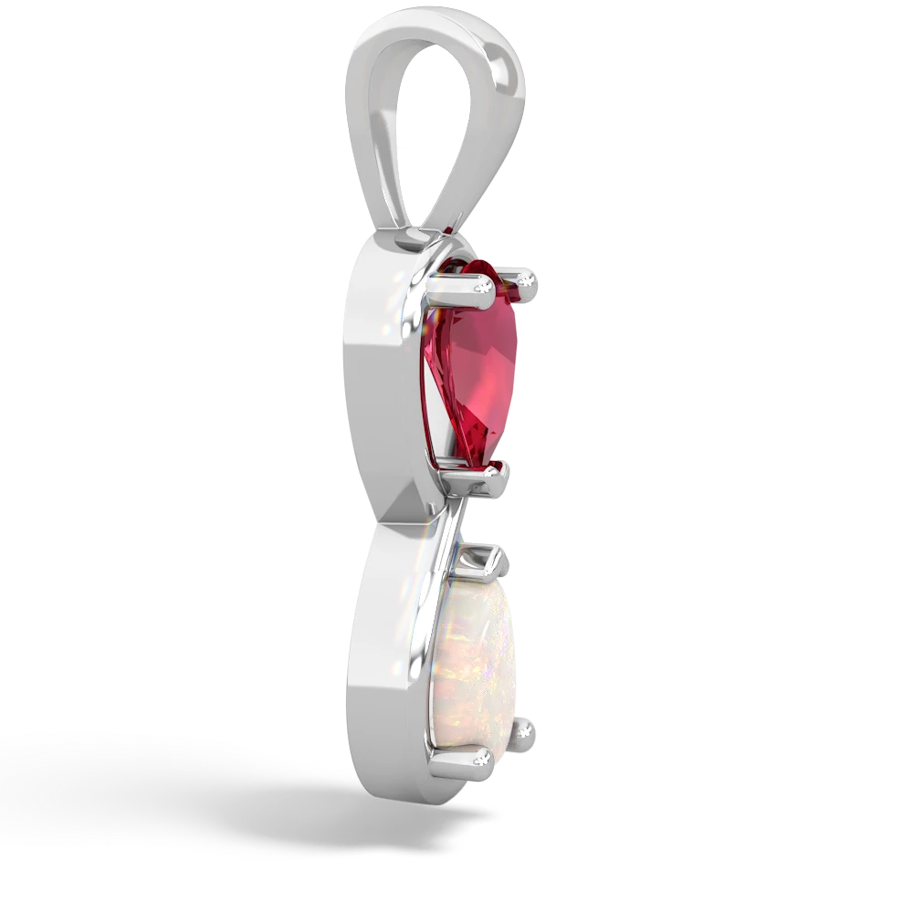 Lab Ruby Infinity 14K White Gold pendant P5050