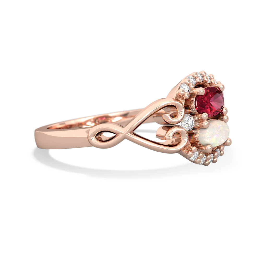 Lab Ruby Love Nest 14K Rose Gold ring R5860