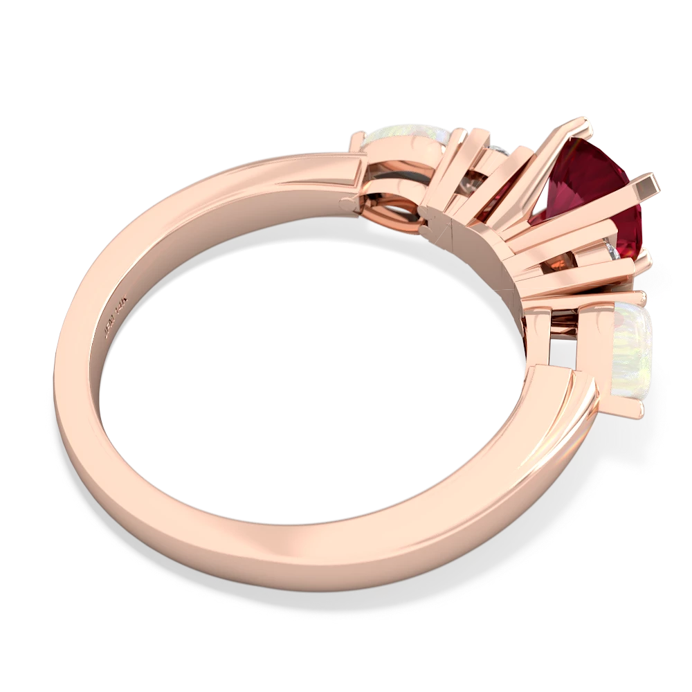 Lab Ruby 6Mm Round Eternal Embrace Engagement 14K Rose Gold ring R2005