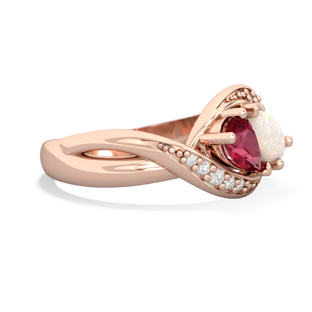 Lab Ruby Summer Winds 14K Rose Gold ring R5342