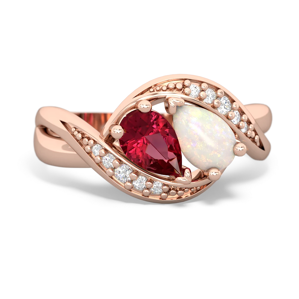 Lab Ruby Summer Winds 14K Rose Gold ring R5342