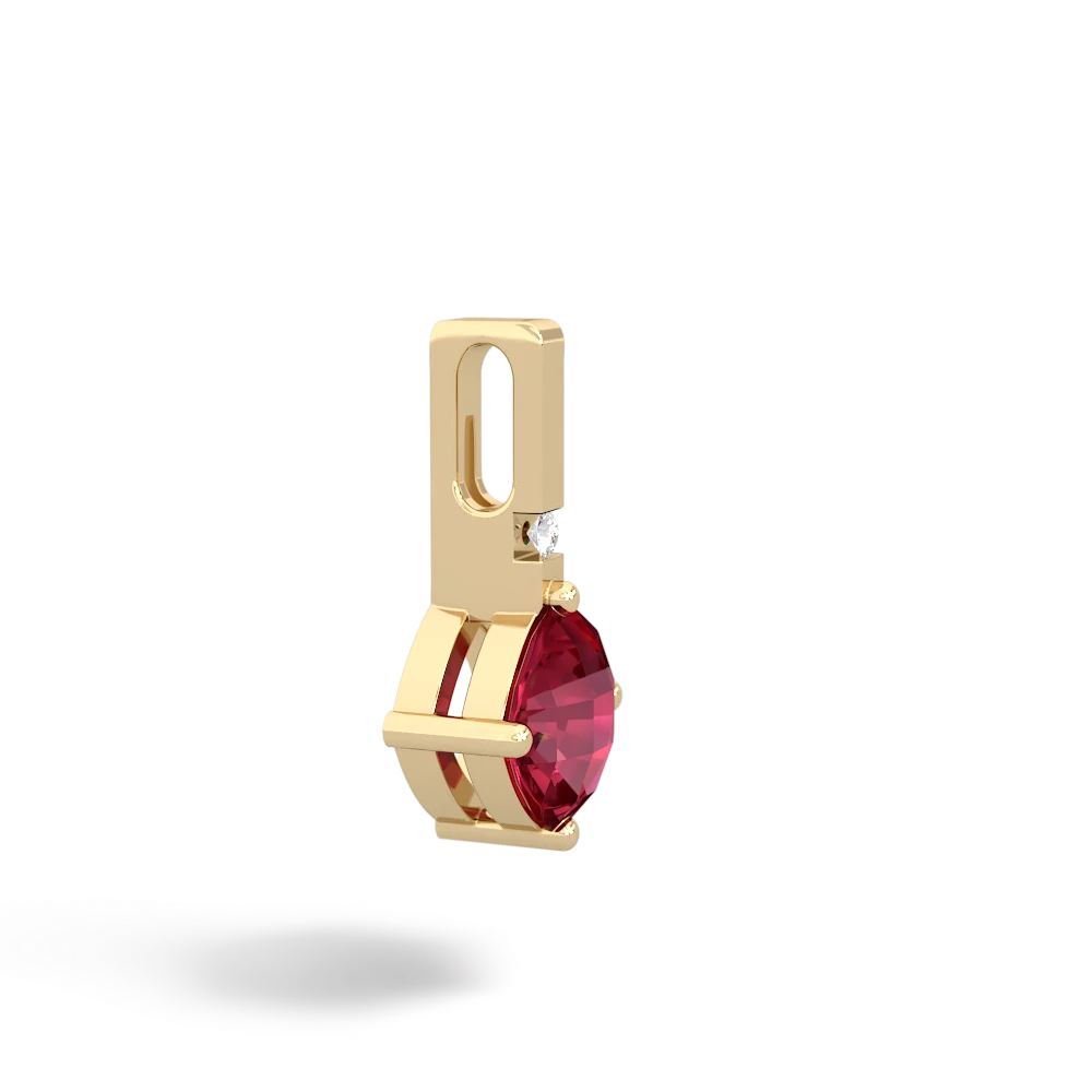 Lab Ruby Simply Elegant 14K Yellow Gold pendant P2489