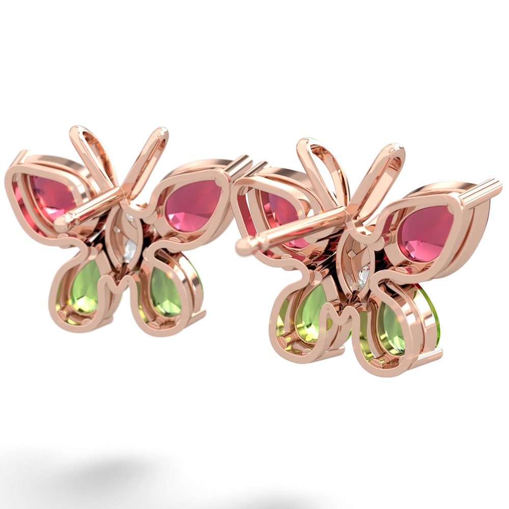 Lab Ruby Butterfly 14K Rose Gold earrings E2215