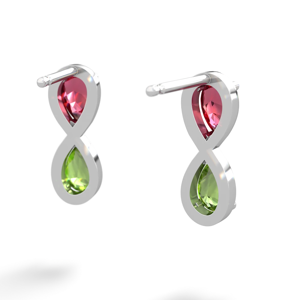 Lab Ruby Infinity 14K White Gold earrings E5050