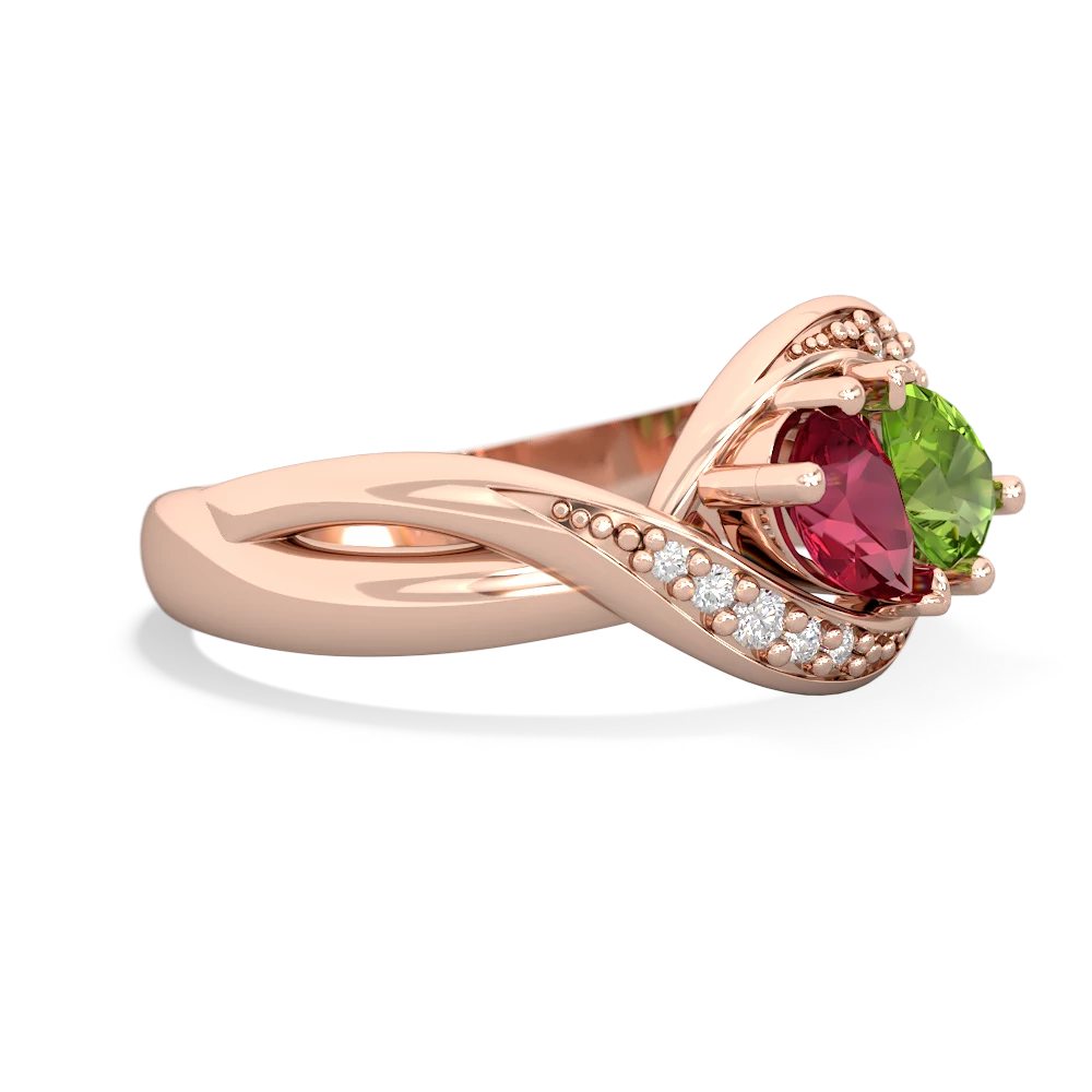 Lab Ruby Summer Winds 14K Rose Gold ring R5342