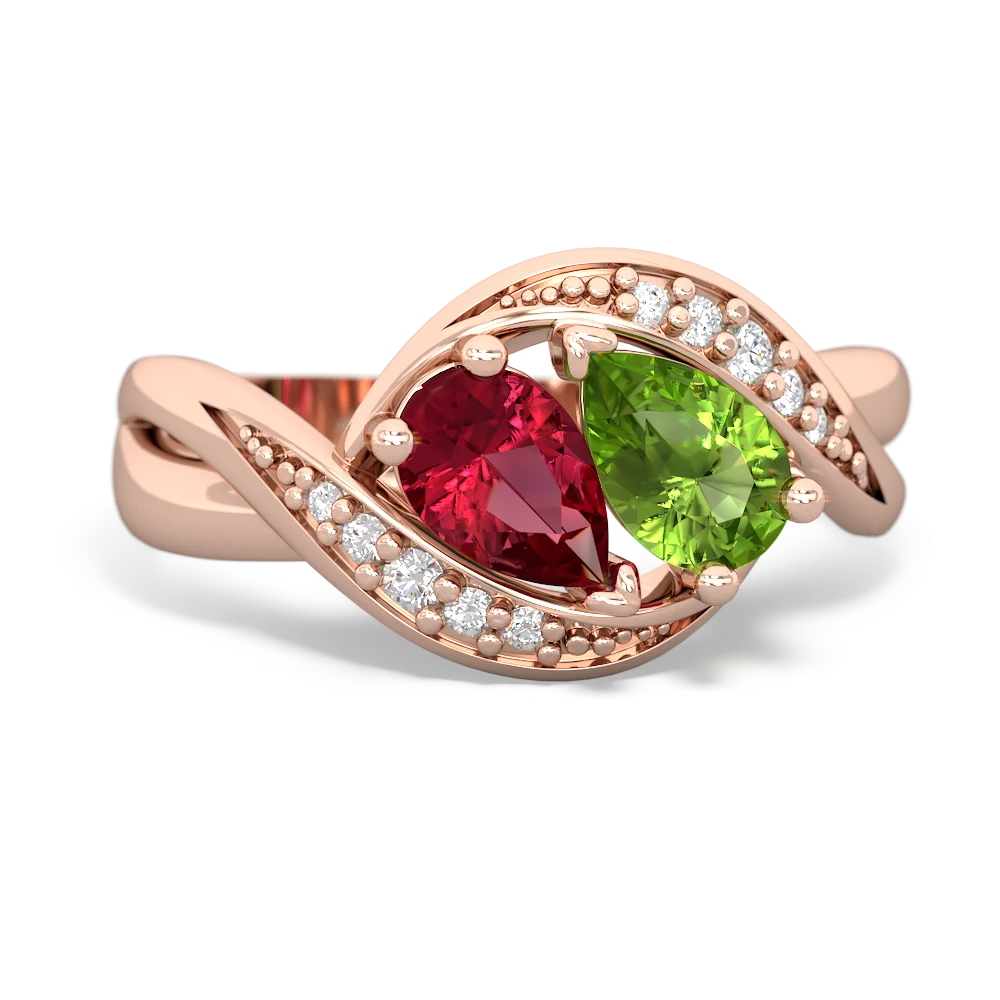 Lab Ruby Summer Winds 14K Rose Gold ring R5342