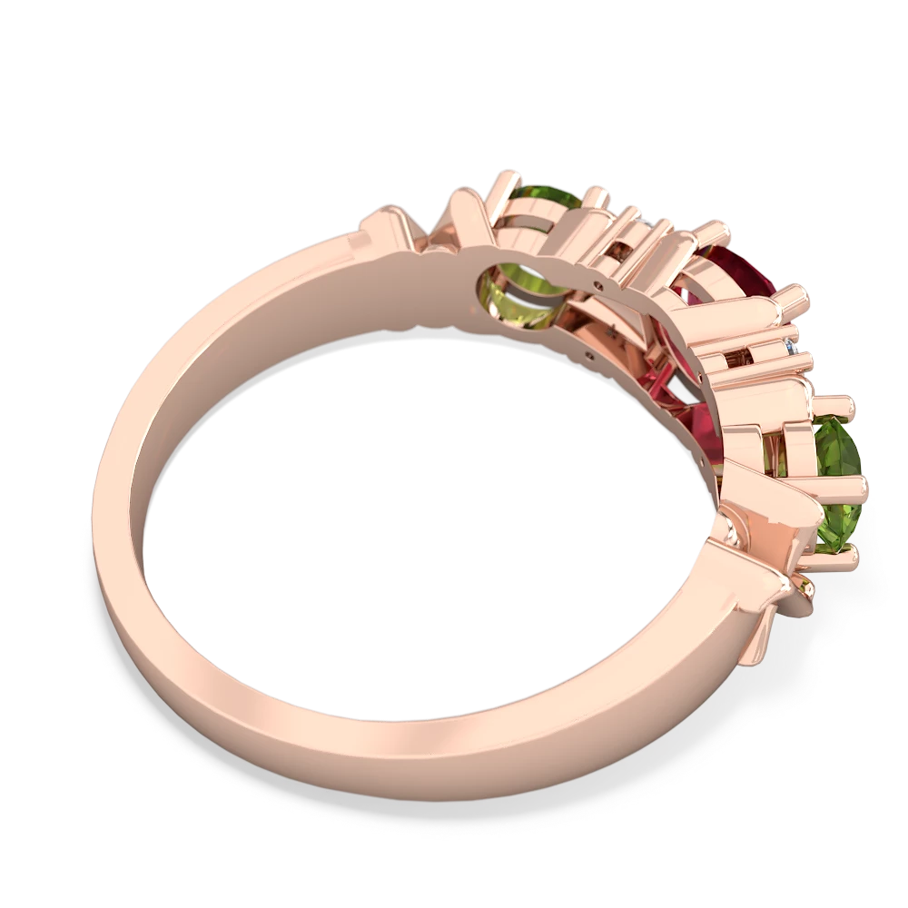 Lab Ruby Hugs And Kisses 14K Rose Gold ring R5016