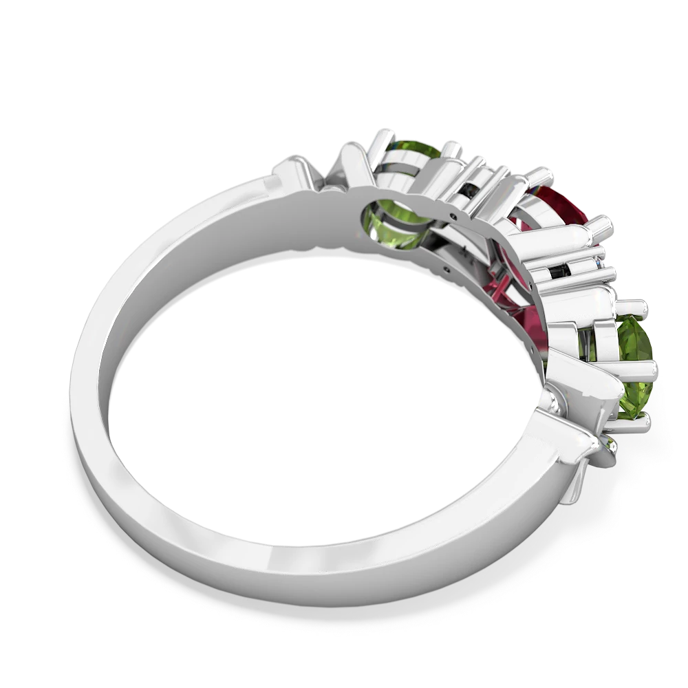 Lab Ruby Hugs And Kisses 14K White Gold ring R5016