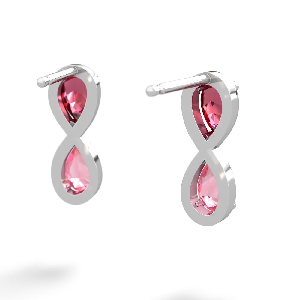 Lab Ruby Infinity 14K White Gold earrings E5050