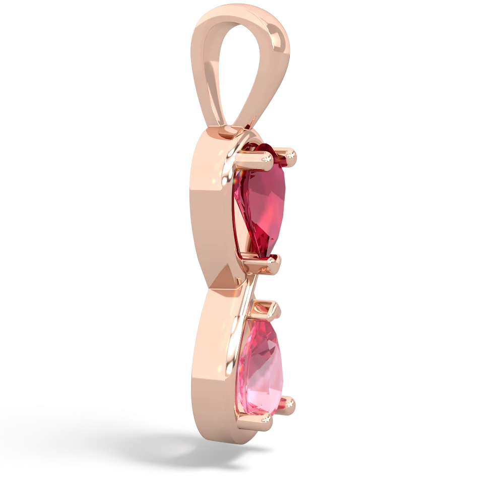 Lab Ruby Infinity 14K Rose Gold pendant P5050