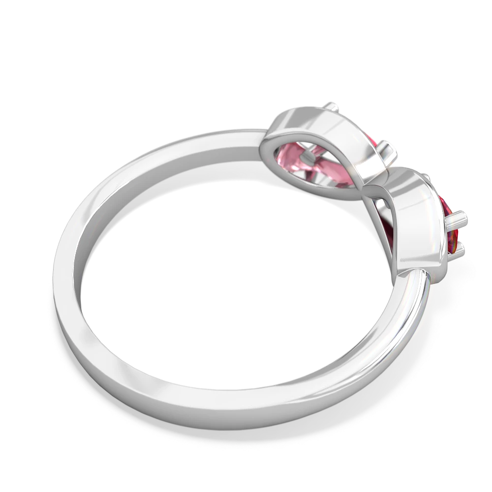 Lab Ruby Infinity 14K White Gold ring R5050