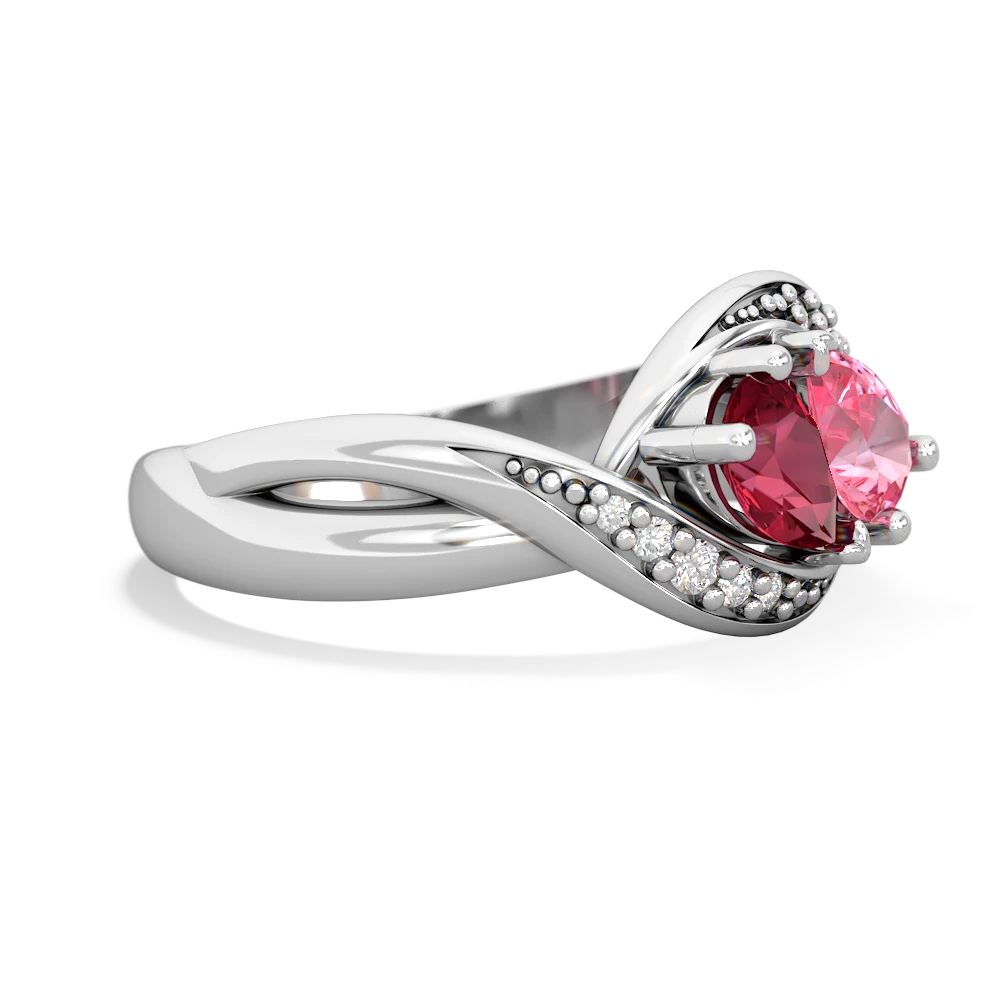 Lab Ruby Summer Winds 14K White Gold ring R5342