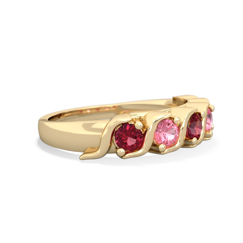 Lab Ruby Anniversary Band 14K Yellow Gold ring R2089