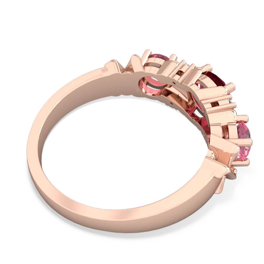 Lab Ruby Hugs And Kisses 14K Rose Gold ring R5016