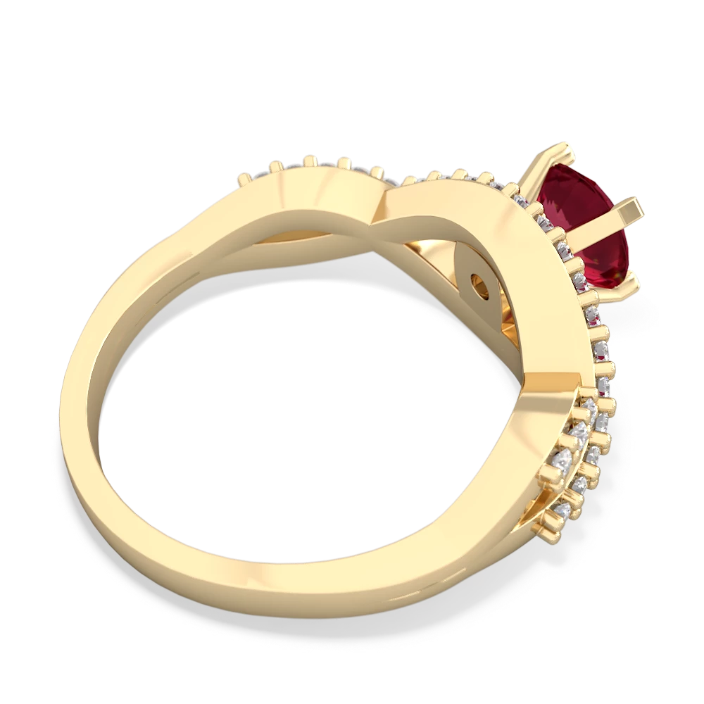Lab Ruby Diamond Twist 14K Yellow Gold ring R26406RD