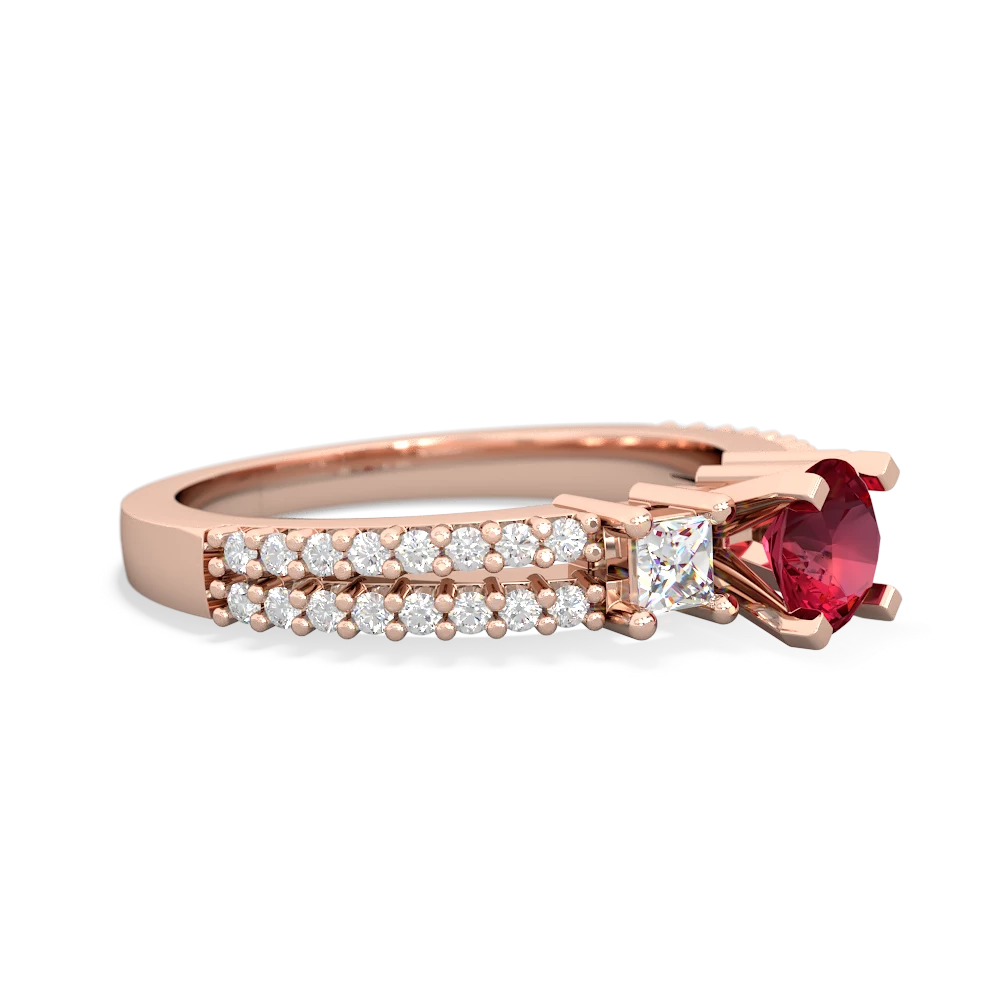 Lab Ruby Classic 5Mm Round Engagement 14K Rose Gold ring R26435RD