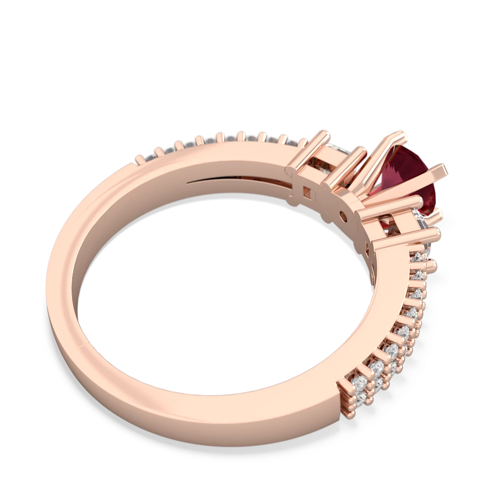 Lab Ruby Classic 5Mm Round Engagement 14K Rose Gold ring R26435RD
