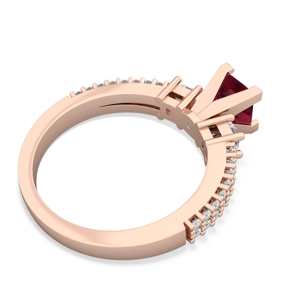 Lab Ruby Classic 5Mm Square Engagement 14K Rose Gold ring R26435SQ