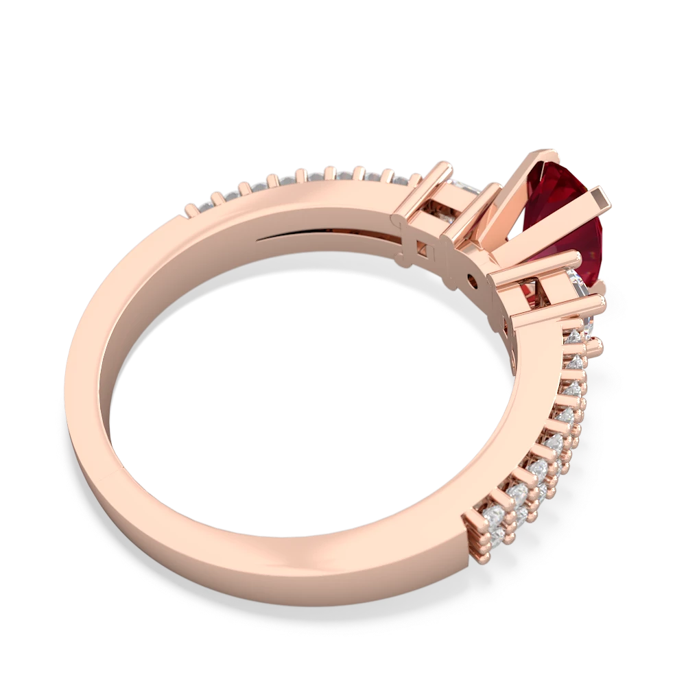 Lab Ruby Classic 7X5mm Oval Engagement 14K Rose Gold ring R26437VL