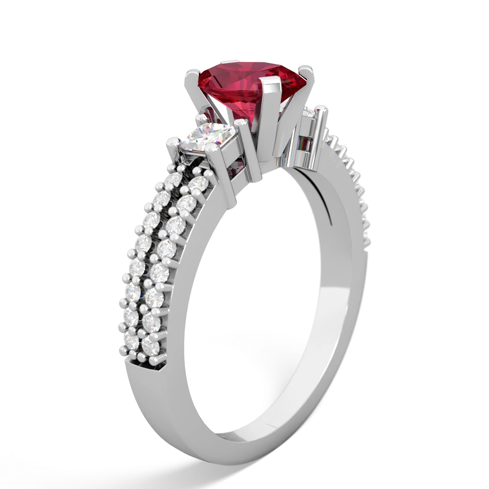 Lab Ruby Classic 7X5mm Oval Engagement 14K White Gold ring R26437VL