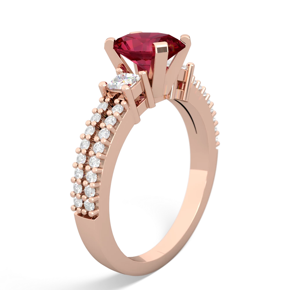 Lab Ruby Classic 8X6mm Oval Engagement 14K Rose Gold ring R26438VL