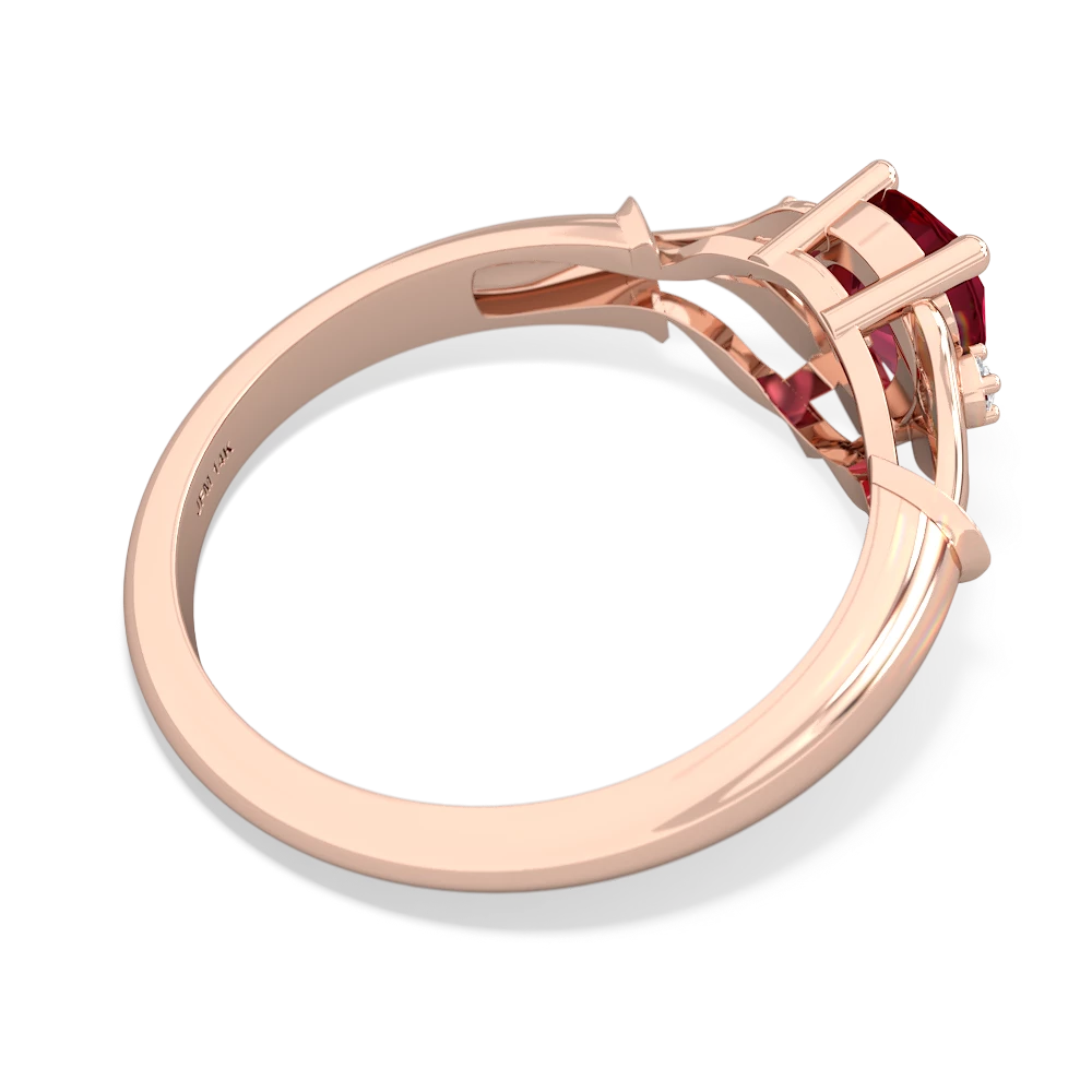 Lab Ruby Precious Pear 14K Rose Gold ring R0826