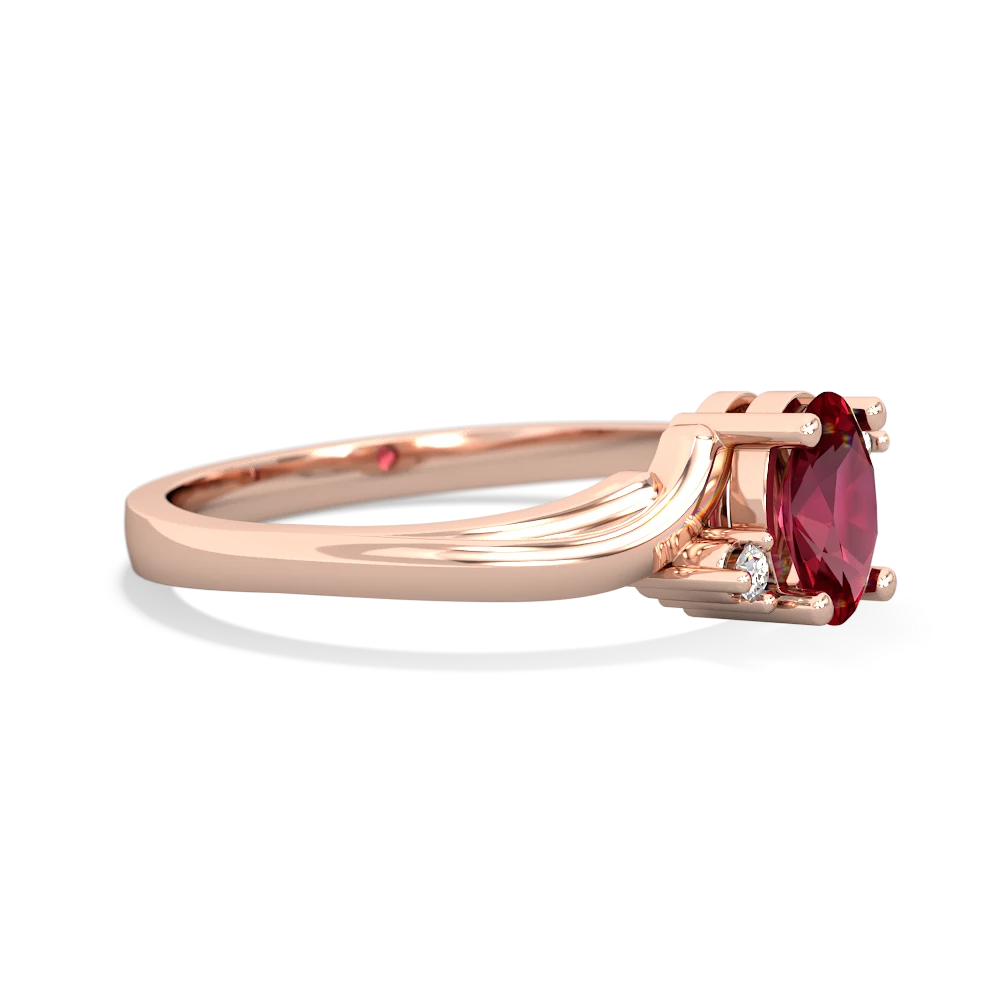 Lab Ruby Elegant Swirl 14K Rose Gold ring R2173