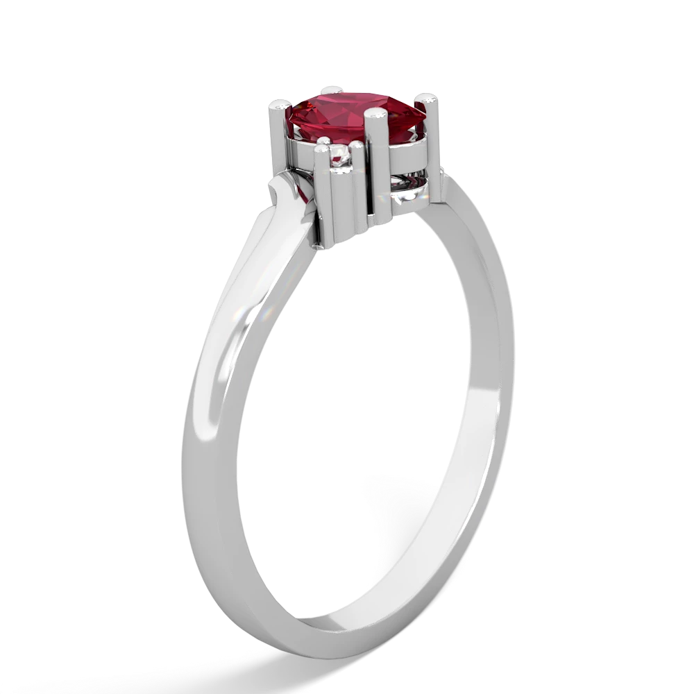 Lab Ruby Elegant Swirl 14K White Gold ring R2173