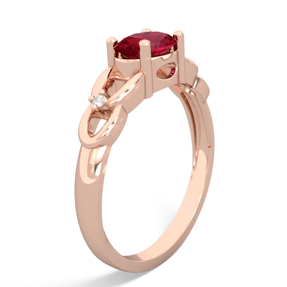 Lab Ruby Links 14K Rose Gold ring R4032