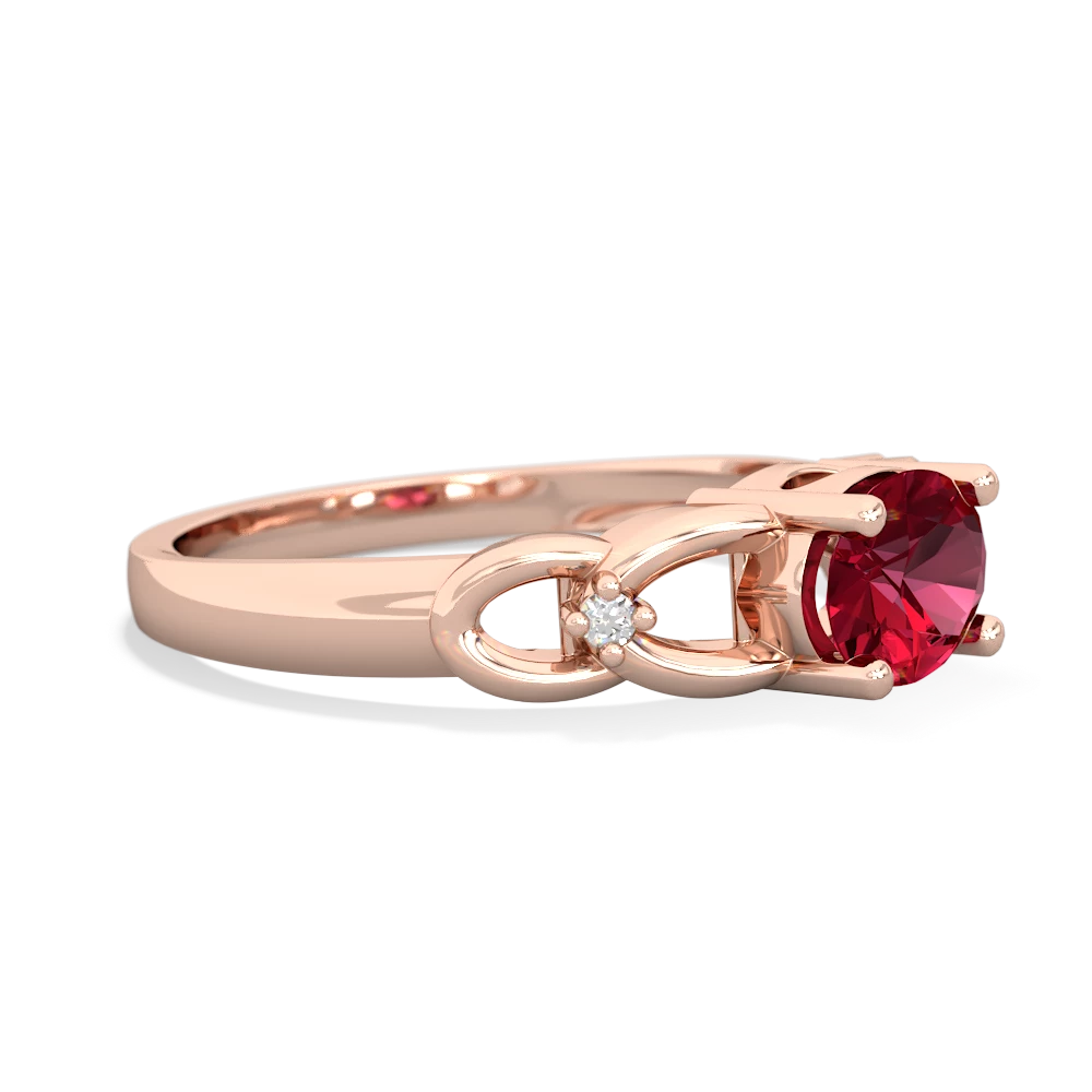 Lab Ruby Links 14K Rose Gold ring R4032