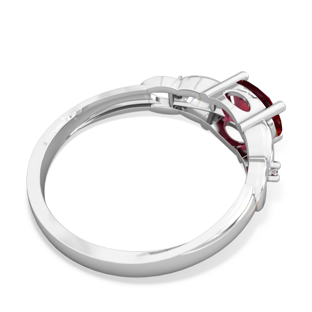 Lab Ruby Links 14K White Gold ring R4032