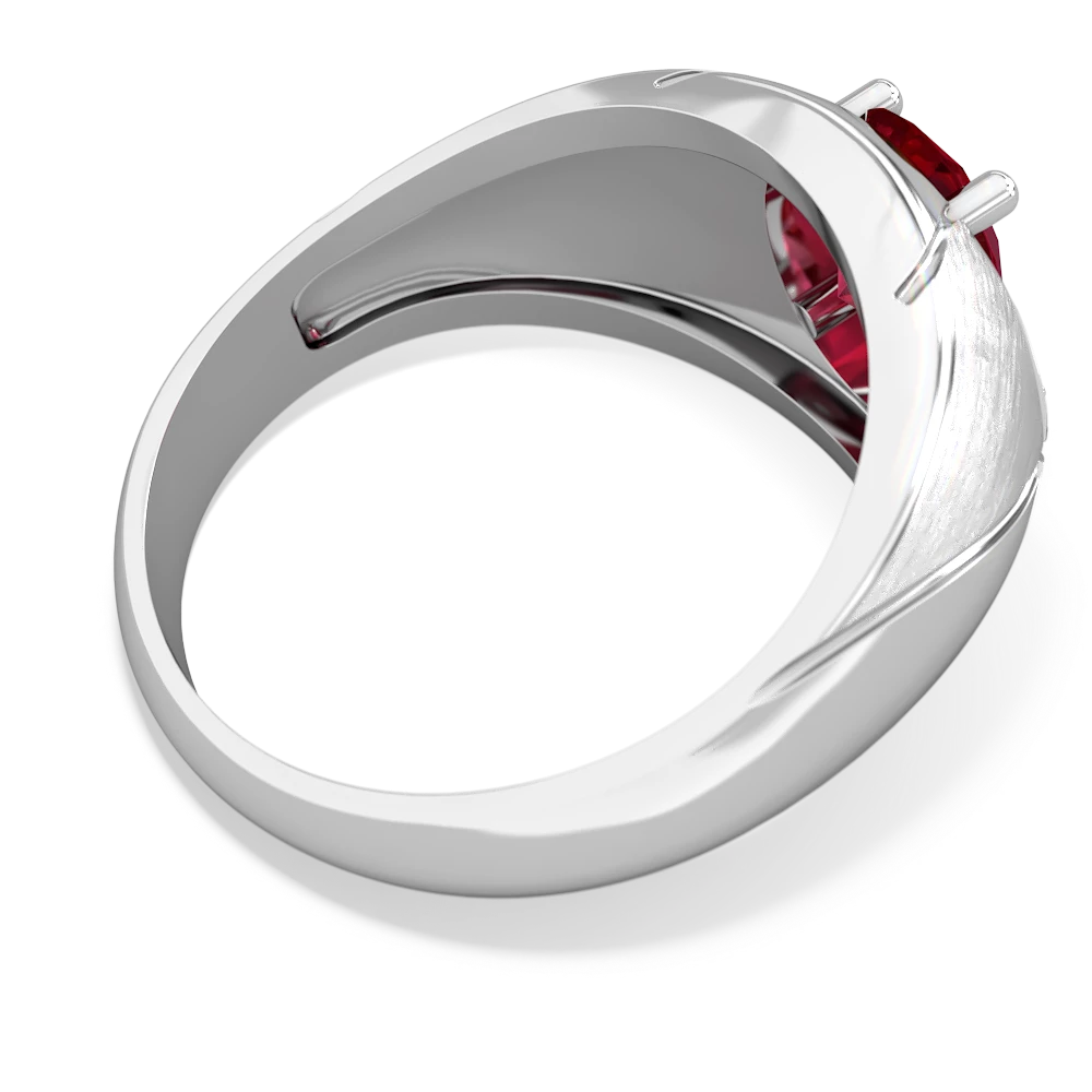 Lab Ruby Men's Crossroads 14K White Gold ring R0361